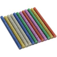 Клеевые стержни 7мм Rexant длина 100 мм цветной с блестками (12 шт. /уп. ) блистер  картинка